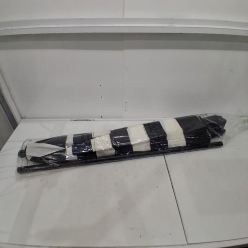 PURE GARDEN STRIPED OUTDOOR PATIO UMBRELLA - 9FT, PUSH BUTTON TILT - BLACK / WHITE (MODEL: 50-LG1273) image 3