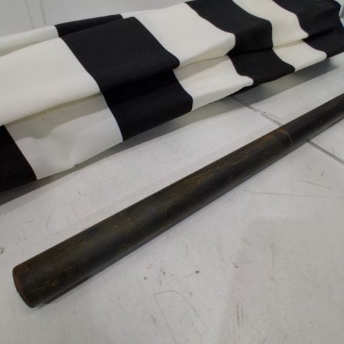 PURE GARDEN STRIPED OUTDOOR PATIO UMBRELLA - 9FT, PUSH BUTTON TILT - BLACK / WHITE (MODEL: 50-LG1273) image 5