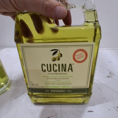 2PC CUCINA CORIANDER & OLIVE TREE HAND SOAP REFILL AND PUMP DISPENSER - 1L REFILL AND 200 ML BOTTLE (MODEL: 2060782) image 2