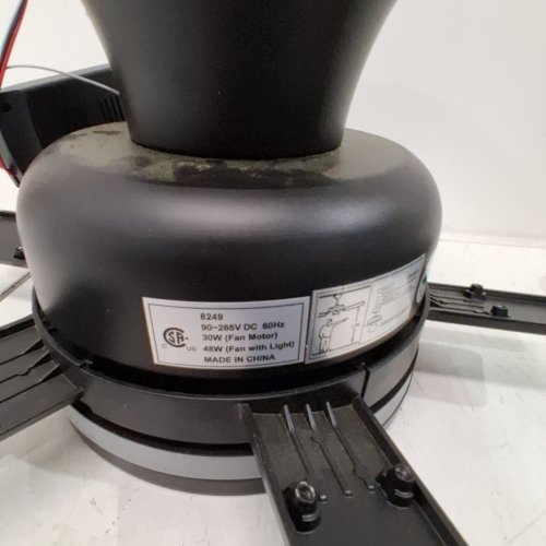 FLUSH MOUNT CEILING FAN WITH LIGHT REMOTE - 30W\ 52" - BLACK\BROWN image 2