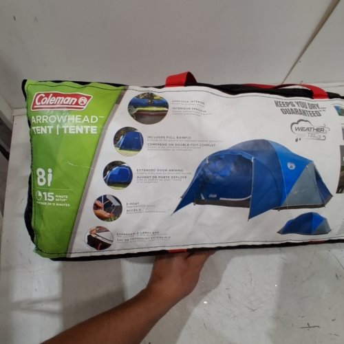 COLEMAN ARROWHEAD 8 PERSON OUTDOOR CAMPING TENT - 17FT X 10FT X 6FT - BLUE - (MODEL: 1010847) image 2