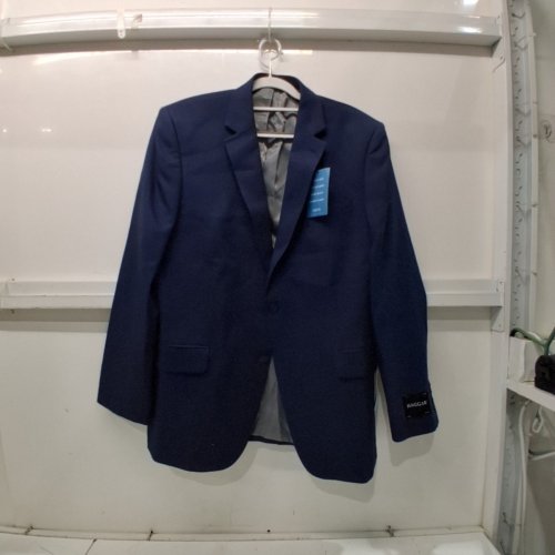 MEN'S HAGGAR TRAVEL STRAIGHT FIT PERFORMANCE 2 BUTTON SUIT JACKET - 42 REGULAR - NAVY (MODEL: HZ70272) image 2