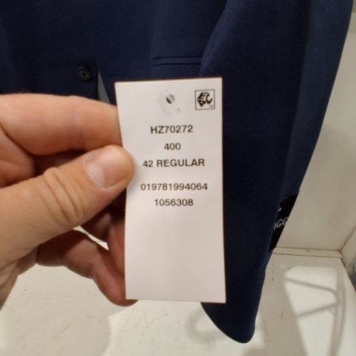 MEN'S HAGGAR TRAVEL STRAIGHT FIT PERFORMANCE 2 BUTTON SUIT JACKET - 42 REGULAR - NAVY (MODEL: HZ70272) image 3