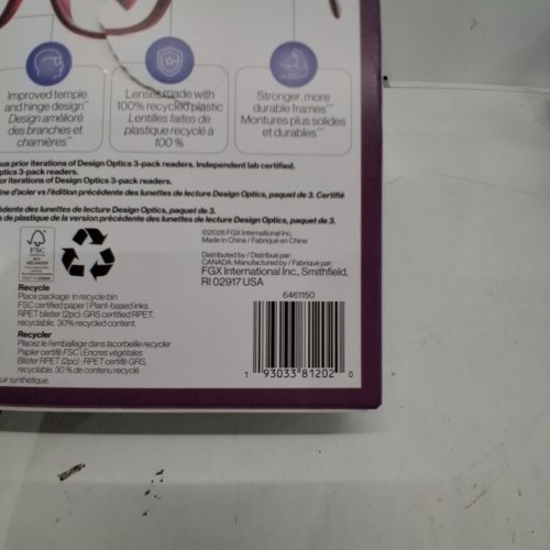 3PK FOSTER GRANT READING GLASSES WITH CASE - +1.50 - ASSORTED COLOURS image 2