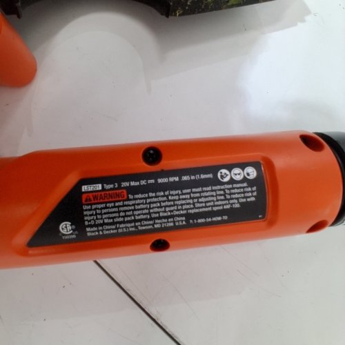 BLACK+DECKER STRING TRIMMER/EDGER *TOOL ONLY* - 10" - BLACK/ORANGE (MODEL: LST201) image 4