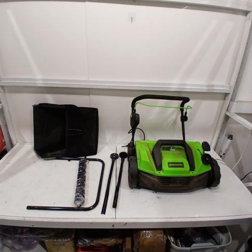 GREENWORKS CORDED ELECTRIC DETHATCHER & SCARIFIER WITH 2-IN-1 LAWN TOOL WITH STAINLESS STEEL TINES, 3-POSITION DEPTH ADJUSTMENT, QUICK-SWAP ATTACHMENTS, 7" WHEELS AND FOLDABLE HANDLES - 13 A 14" - GREEN / BLACK (MODEL:DT13B00) image 2