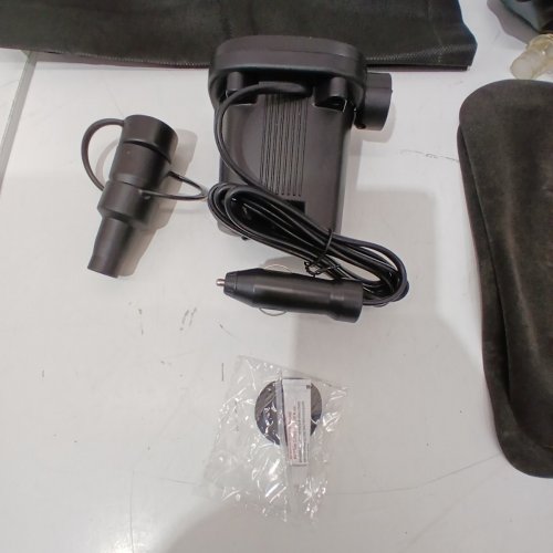 CAR INFLATABLE AIR MATTRESS SET WITH PILLOW & ELECTRIC PUMP - 53" X 32" - BLACK image 3