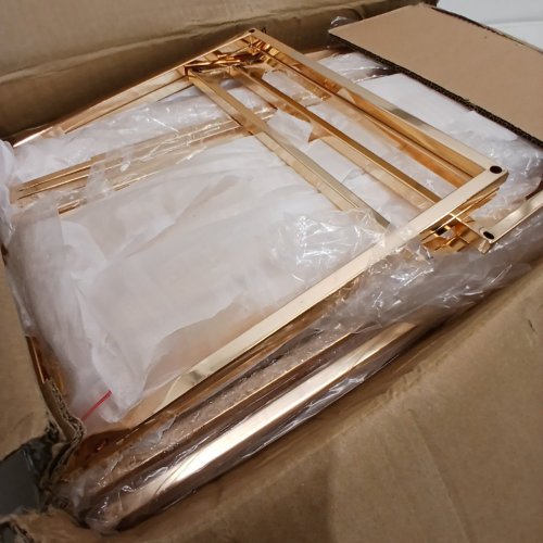 10PK HIGH WEDDING FLOWER METAL STAND WITH ACRYLIC LAMINATE PLATES - 31.5" - ROSE GOLD/GOLD (MODEL: LJLHLHJ8004) image 3