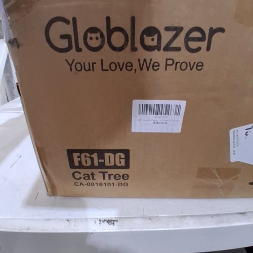 GLOBLAZER XXL INDOOR CAT TOWER WITH CONDOS, PERCHES, & SCRATCHING POSTS - 61" X 28" X 18" - DARK GREY - (MODEL: F61-DG) image 3