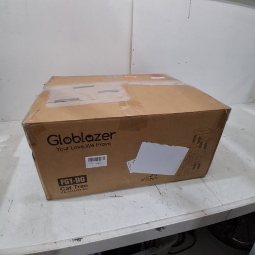 GLOBLAZER XXL INDOOR CAT TOWER WITH CONDOS, PERCHES, & SCRATCHING POSTS - 61" X 28" X 18" - DARK GREY - (MODEL: F61-DG) image 8