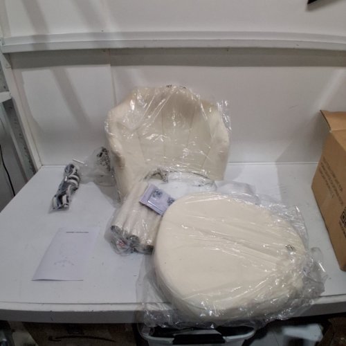 UPHOLSTERED SWIVEL OFFICE CHAIR - CREAM (MODEL: USLCFWHRH) image 3