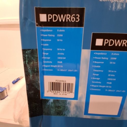 2PC PYLE WEATHERPROOF SPEAKERS - 6.5" - 350W - 8OHMS - WHITE (MODEL: PDWR63) image 2
