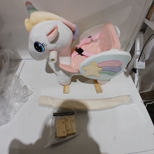 FUNLIO - RAINBOW FAIRY UNICORN ROCKING HORSE FOR TODDLERS 6 MONTHS TO 3 YEARS - 21.5" X 18" X 12" - WHITE - ( MODEL: FL-011) image 2