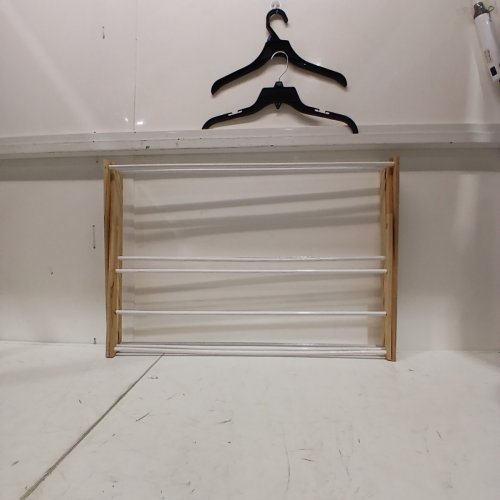 ALTON FOLDABLE VINYL/WOODEN CLOTHING RACK - 29.5" X 15" X 42" - BLACK/OAK - (MODEL: 42-030-72) image 2
