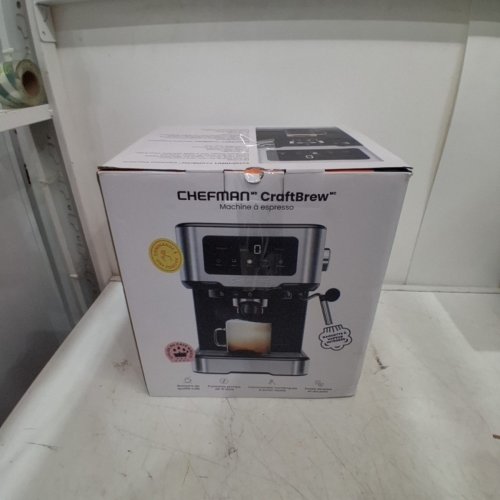 CHEFMAN EASY-BREW ESPRESSO MACHINE WITH ONE-TOUCH INTERFACE - 15 BAR - STAINLESS STEEL/BLACK (MODEL: RJ54-SS-15) image 9
