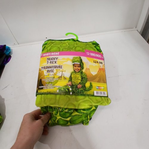 2PC TODDLER TRICKY T-REX HOODED T-REX COSTUME SET - 6-12MONTHS - GREEN image 2