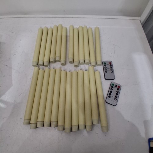 24PK CAKETYCG FLAMELESS TAPER LED CANDLES - 9" - WHITE (MODEL: RXZER23) image 3