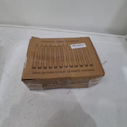 24PK CAKETYCG FLAMELESS TAPER LED CANDLES - 9" - WHITE (MODEL: RXZER23) image 5