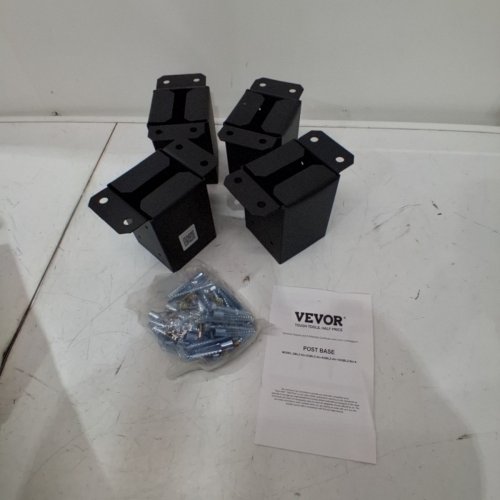 4PK VEVOR POST BASE - 4"X4"/ (INNER 3.6"X3.6") - BLACK - (MODEL:QBLZ-4IN-2) image 2