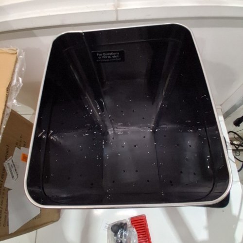 ITOUCHLESS GLIDE MOTION SENSOR GARBAGE TRASH CAN ON WHEELS- 13GAL/49L- STAINLESS STEEL/BLACK (MODEL:DZT13M) image 6