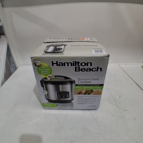 HAMILTON BEACH DIGITAL SIMPLICITY 2-14 CUP RICE COOKER AND FOOD STEAMER - SILVER (37548MN) image 6