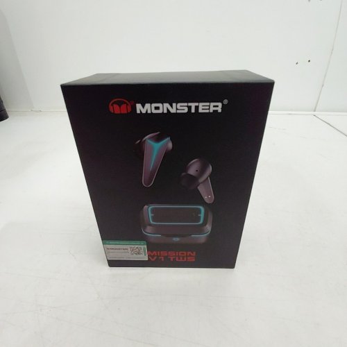 MONSTER MISSION V1 TWS BLUETOOTH WIRELESS CHARGING EARBUDS | NOISE CANCELLING | LIGHTING EFFECTS - BLACK/BLUE - (MODEL: MH7200222) image 5