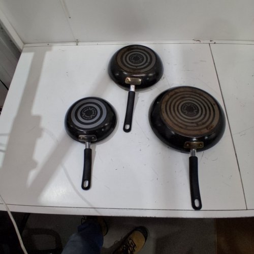 3PC TFAL CERAMIC NON-STICK SKILLET SET - 8'' / 9'' / 11'' - BLACK (MODEL: 8899888) image 3