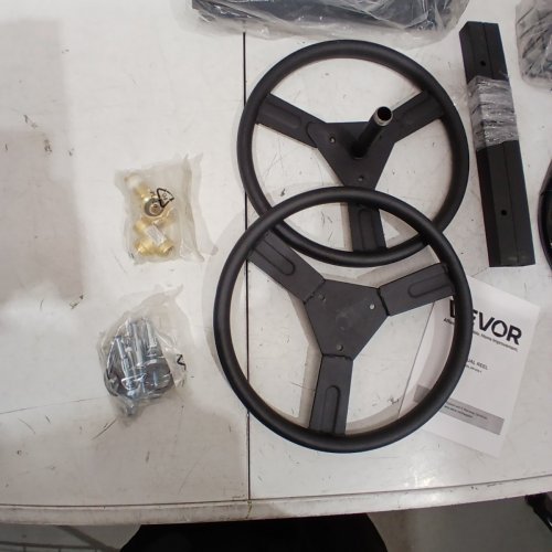 WALL MOUNTED GARDEN HOSE REEL WITH BASKET - HOLDS 125FT - BLACK (MODEL: HR-026-1) image 3