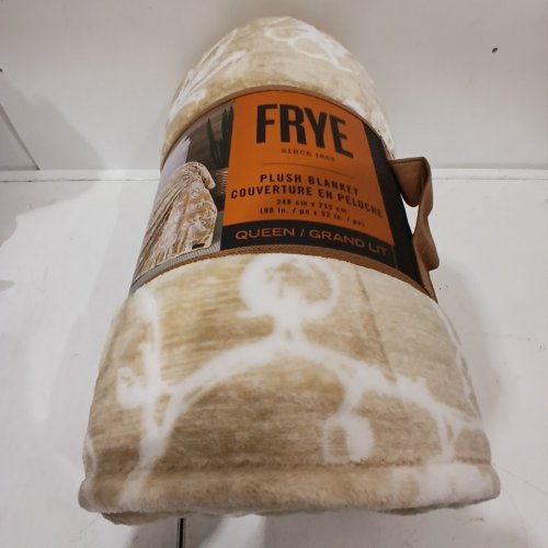 FRYE SOFT THROW BLANKET - 98" X 92" - QUEEN - BEIGE/WHITE (MODEL: 1744551) image 3