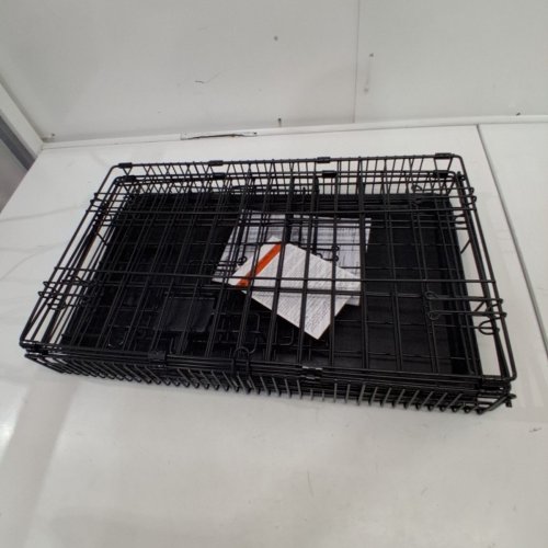 AMAZON BASICS SINGLE DOOR FOLDABLE METAL WIRE DOG CRATE WITH TRAY - 22" - BLACK - (MODEL:9001N-22A) image 2