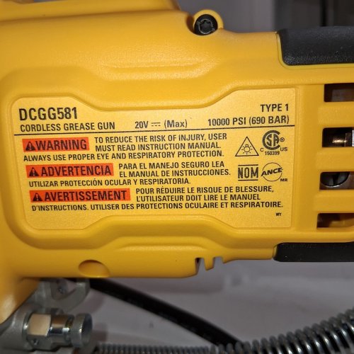 DEWALT VARIABLE 2 SPEED GREASE GUN - 20V - 10000 PSI (MODEL: DCGG581B) image 4