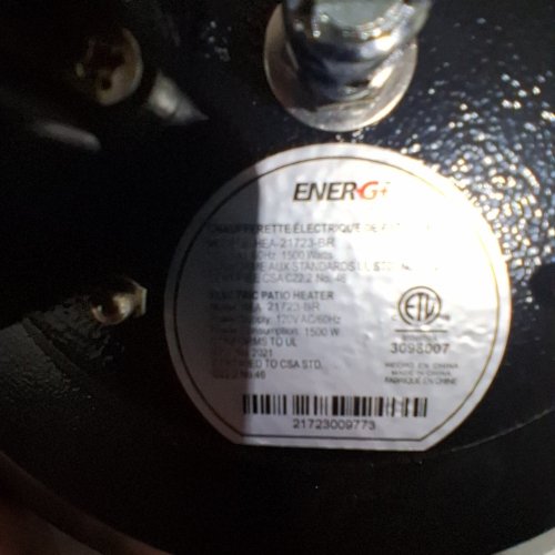 ENER-G+ CEILING PATIO HEATER - 1500W / 5100 BTU - BLACK (HEA-21723) image 5
