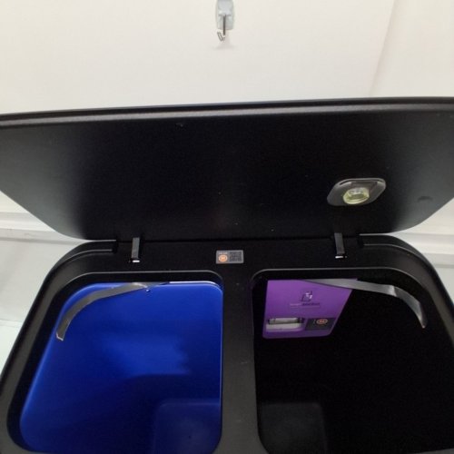 SIMPLEHUMAN 2 COMPARTMENT HANDS FREE STEP TRASH GARBAGE CAN WITH SOFT CLOSE LID - 58L - MATTE BLACK (MODEL: CW2117) image 3