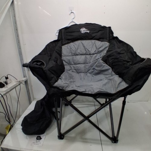 BOLOSY OVERSIZED FOLDING CAMPING CHAIR - XL, 500LBS MAX - BLACK / GREY image 3