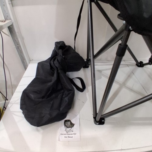 BOLOSY OVERSIZED FOLDING CAMPING CHAIR - XL, 500LBS MAX - BLACK / GREY image 4