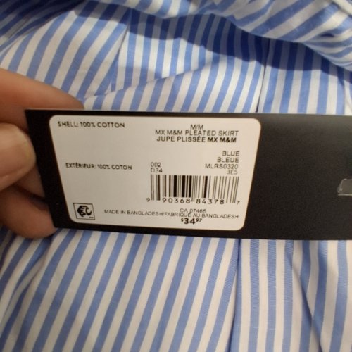 MEXX PLEATED SKIRT - MEDIUM - BLUE/WHITE STRIPE (STYLE: MLRS0320) image 2