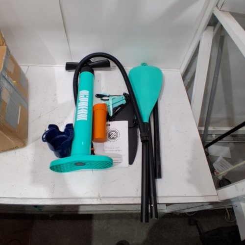 NIPHEAN INFLATABLE PADDLE BOARD SET WITH PUMP PADDLE AND CARRYING BAG - 12FT - BLUE - image 4