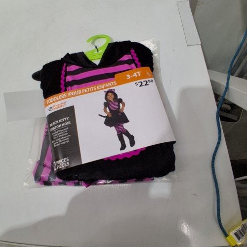 2PC GIRL'S WAY TO CELEBRATEHALLOWEEN BLACK KITTY COSTUME SET - 3T-4T - BLACK / PINK image 2