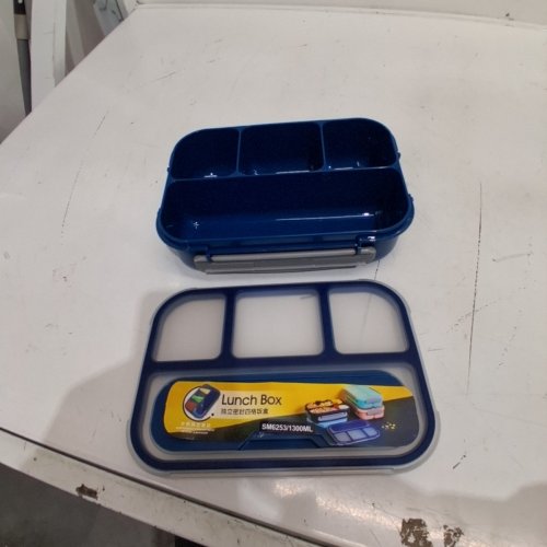 BENTO STYLE LUNCHBOX WITH 4 COMPARTMENTS - 8.9"X6.4"X2.6" - BLUE image 2