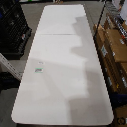 HEAVY DUTY FOLDABLE CAMPING LARGE TABLE WITH HANDLE - 27" X 6FT - WHITE image 2