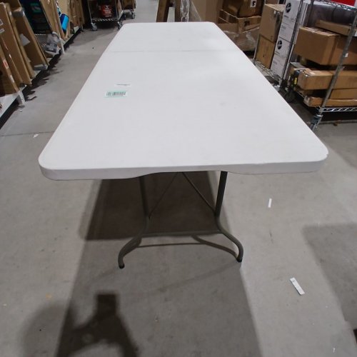HEAVY DUTY FOLDABLE CAMPING LARGE TABLE WITH HANDLE - 27" X 6FT - WHITE image 3