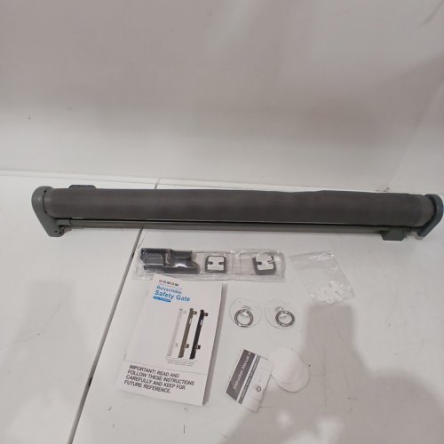 RETRACTABLE BABY GATE EXTRA WIDE SAFETY GATE - 33" X 120" - GREY image 2