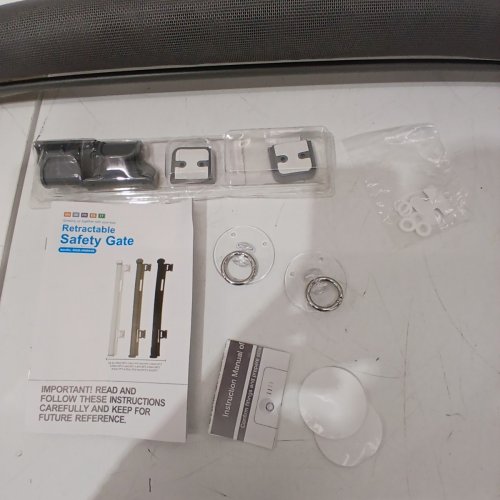 RETRACTABLE BABY GATE EXTRA WIDE SAFETY GATE - 33" X 120" - GREY image 3