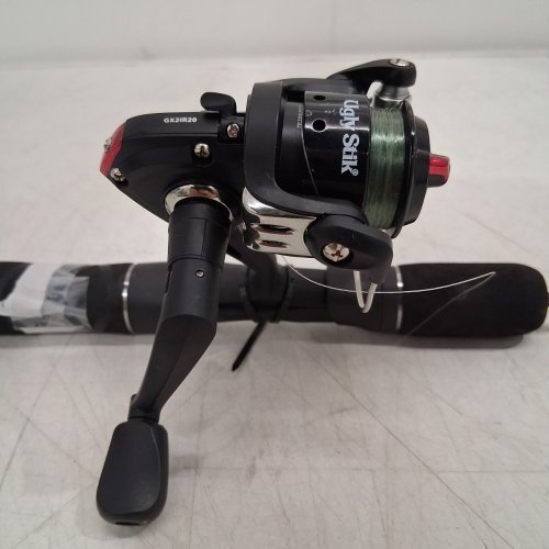 2PC UGLY STIK MEDIUM / HEAVY FISHING GX2 ICE SPINNING ROD AND REEL COMBO - 30" - BLACK / RED ACCENTS (MODEL: 1611411) image 6