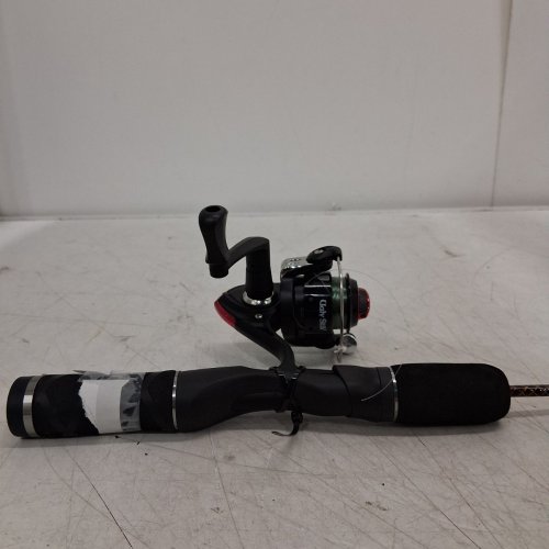 2PC UGLY STIK MEDIUM / HEAVY FISHING GX2 ICE SPINNING ROD AND REEL COMBO - 30" - BLACK / RED ACCENTS (MODEL: 1611411) image 7