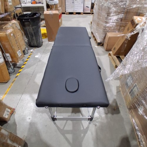 FOLDING PORTABLE MASSAGE TABLE - 85.5" X 48" - SILVER/BLACK image 2