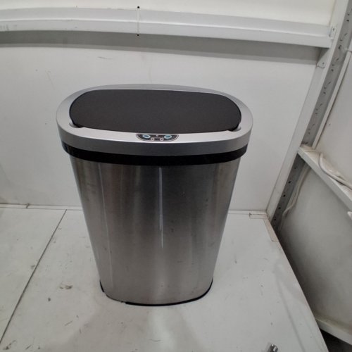 BESTOFFICE STAINLESS STEEL AUTOMATIC TRASH CAN WITH LID - 22" - SILVER image 3
