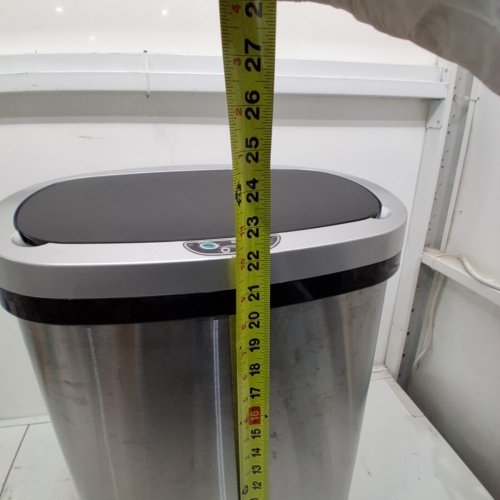 BESTOFFICE STAINLESS STEEL AUTOMATIC TRASH CAN WITH LID - 22" - SILVER image 4