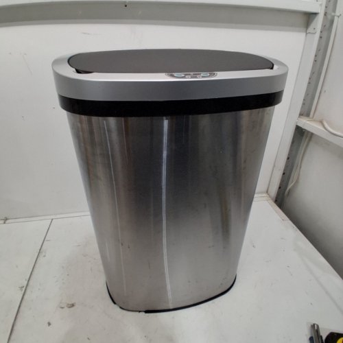 BESTOFFICE STAINLESS STEEL AUTOMATIC TRASH CAN WITH LID - 22" - SILVER image 5