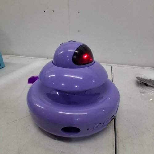 MOHAYA 4-IN-1RECHARGEABLE AUTOMATIC CAT TOY WITH MOVING AMBUSH FEATHER,TRACK BALLS, ELECTRIC FLYING BUTTERFLY - PURPLE image 2
